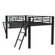 preview thumbnail 6 of 9, LED Loft Bed Twin Size with Desk and Ladder, Gaming Metal Bed
