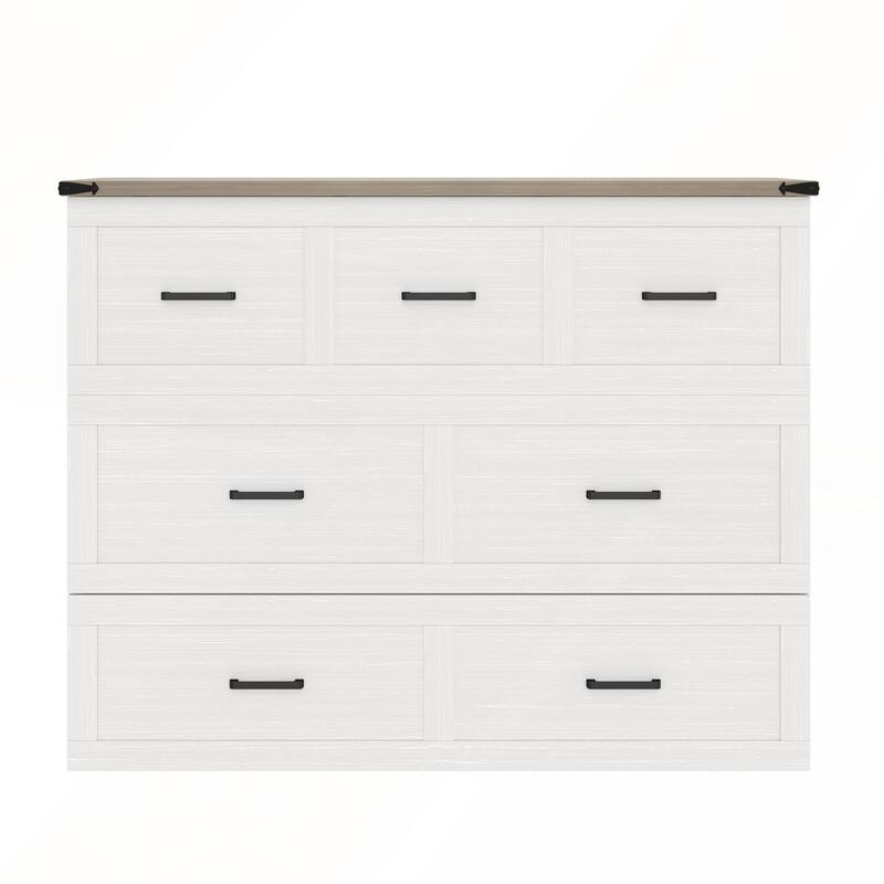 Murphy Bed Cabinet with Charging Station for Guest Room and Small Bedroom