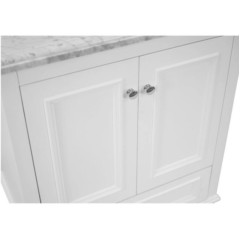 KitchenBathCollection Nantucket 30" Bathroom Vanity with Carrara Marble Top