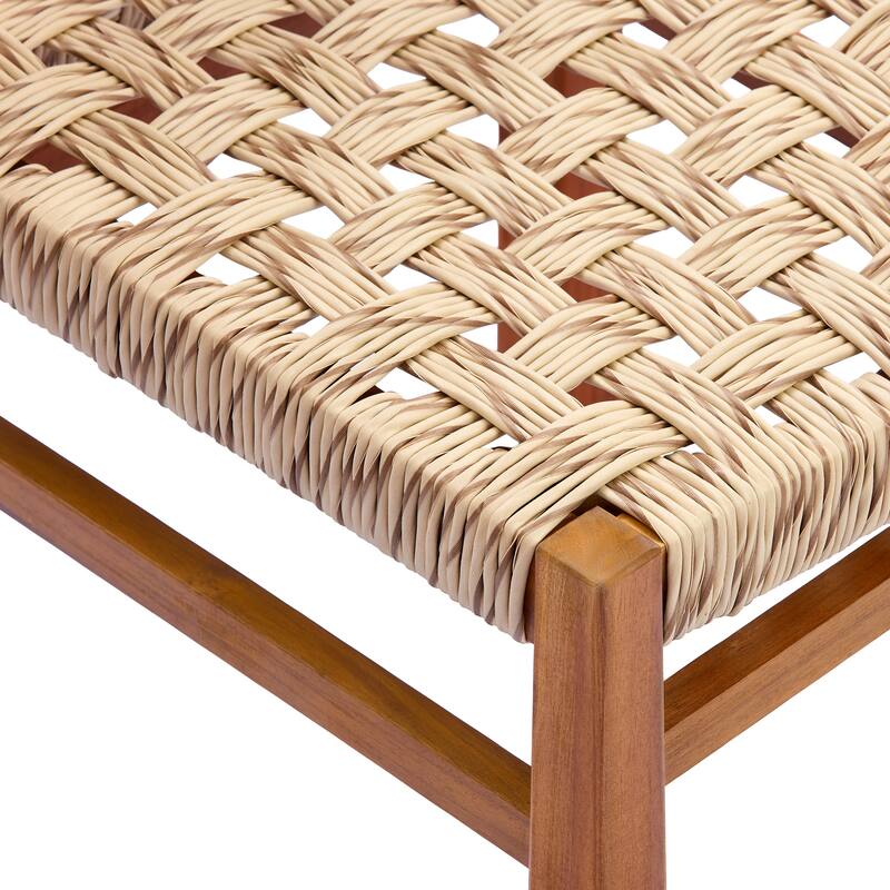 Christopher Knight Home - Tsuneko 7-Piece Outdoor Acacia Wood Dining Set with Woven Wicker Chairs & 70" Oval Dining Table