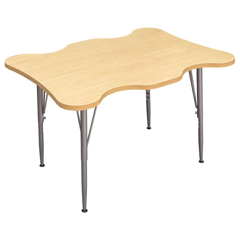 Tot Mate 40" W x 30" D My Place Rectangular Table, Adjustable Height 21" to 30", Ready-To-Assemble - Maple