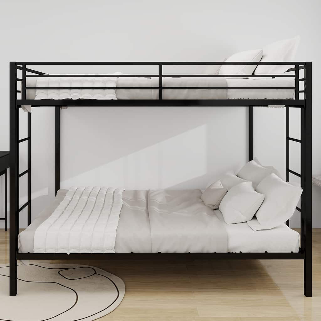 Space-Saving Twin & Full Metal Bunk Bed with Durable Frame for Compact Rooms