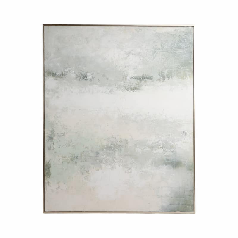 Canvas Wall Art Glam Modern Wood Frame Abstract Design - 60" Green