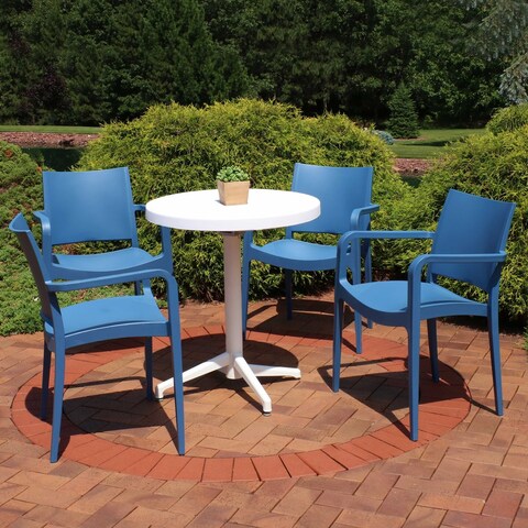 Sunnydaze All-Weather Landon 5-Piece Indoor/Outdoor Table and Chair Set - Blue