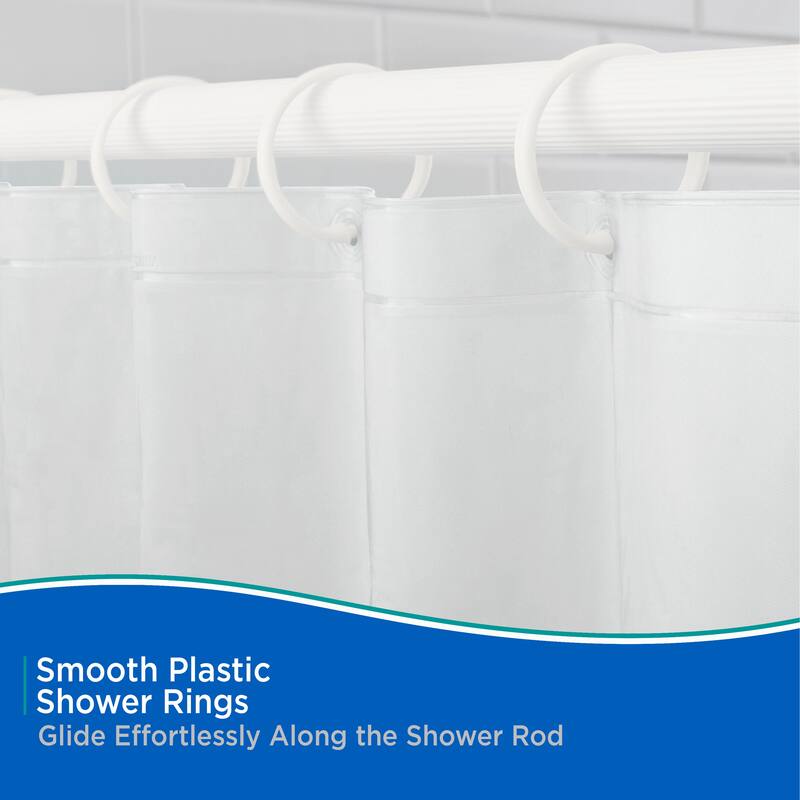 Kenney Smooth Shower Curtain Rings, Set of 12