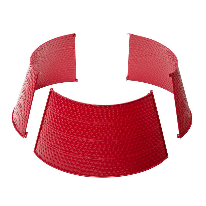 Glitzhome 26"D/22"D Hammered Metal Christmas Tree Collars