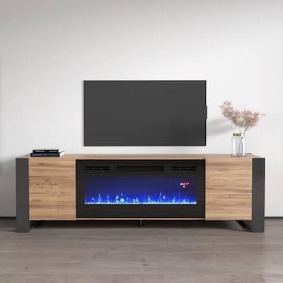 Woody BL-EF Electric Fireplace 77" TV Stand