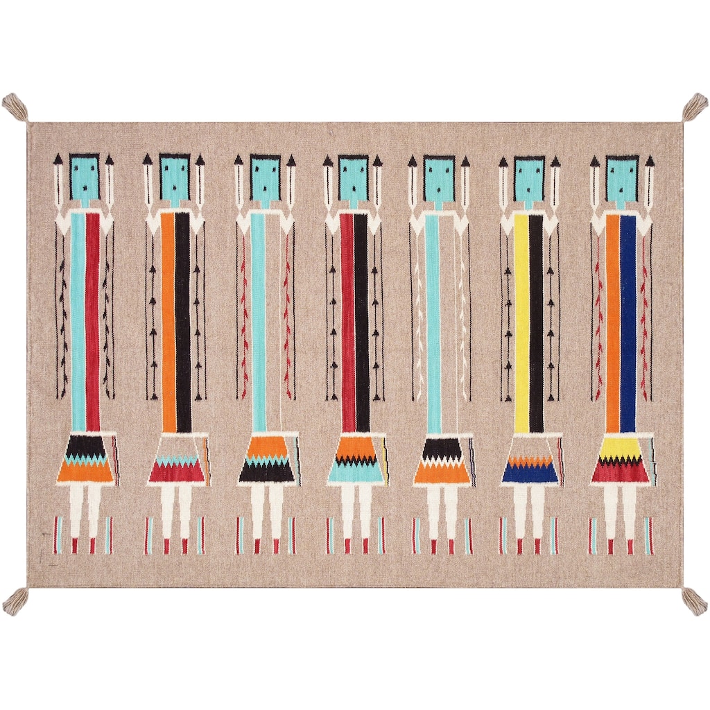 Pasargad Home Tuscany Reversible Wool Mocha Area Rug - 4' 3'' X 5'11''