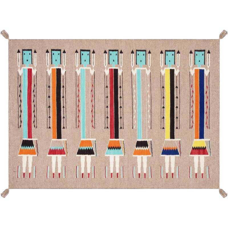 Pasargad Home Tuscany Reversible Wool Mocha Area Rug - 4' 3'' X 5'11'' - 4' 3'' X 5'11'' - Mocha