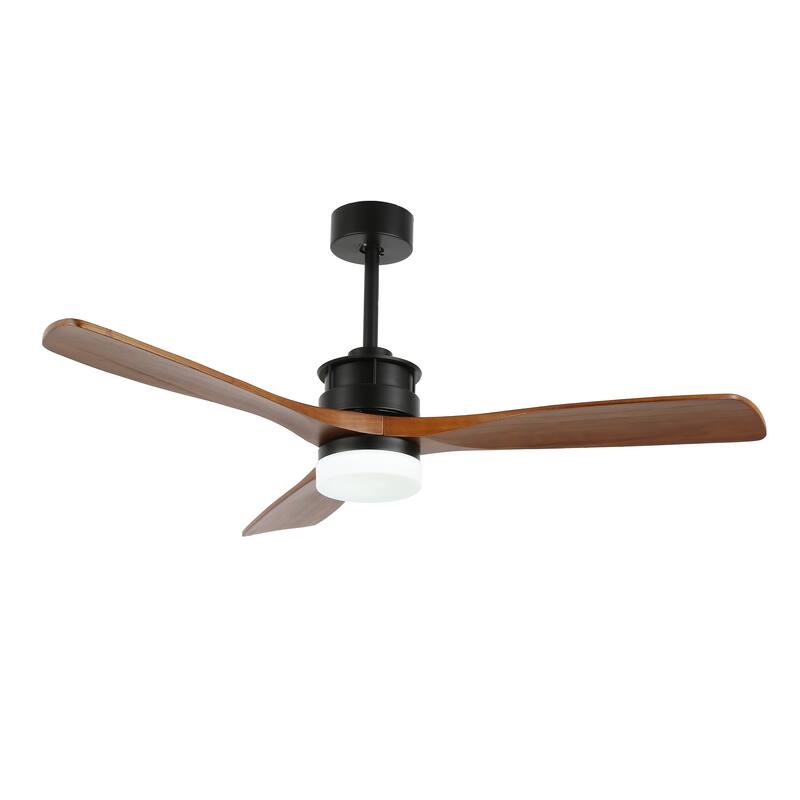 Oaks Aura Gamay 52 in. LED Indoor Solid Wood Reversible Scandi-Japanese Ceiling Fan With Latest DC Motor Technology