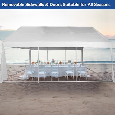 Outdoor White Canopy Party Tent Sunshine Shelter - 20*20Ft