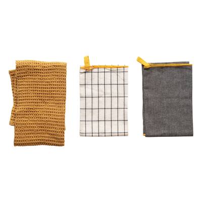 Cotton Tea Towels, Multi Color, Set of 3