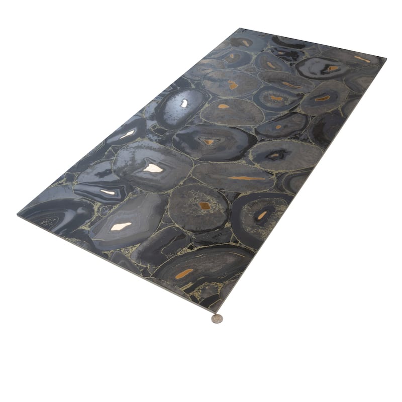 Onira 24x48 Black Gold Porcelain Large Format Volcanic Agate Wall Tile (15.5 sq ft/case) - 2 Pack