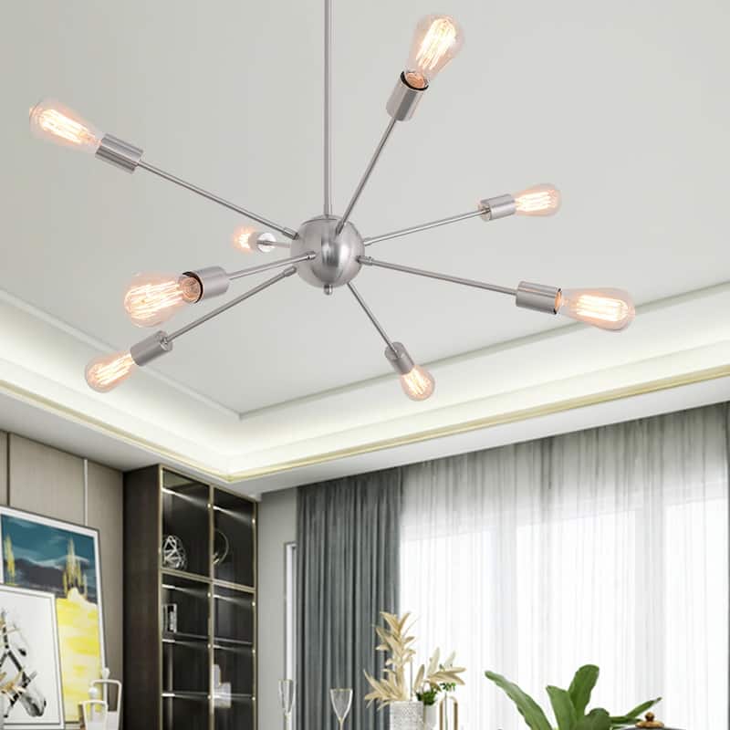 8-Light 23.54-inch Sputnik Chandelier Light for Bedroom Living Room