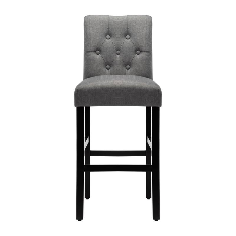28 Inches Barstools Upholstered Bar Stools Pub Chairs with Button Tufted Back set of 2
