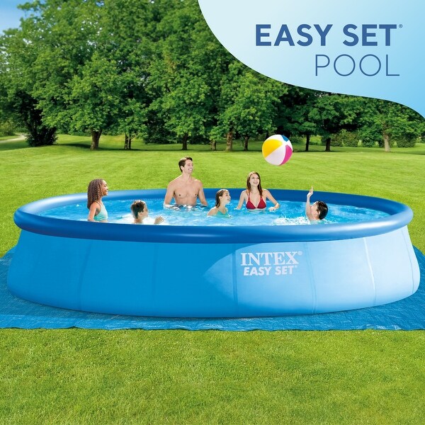 Intex Easy Set 15ft x 33in Inflatable Kid Family Swimming Pool with Filter  Pump - 48.6 - Bed Bath \u0026 Beyond - 35318947