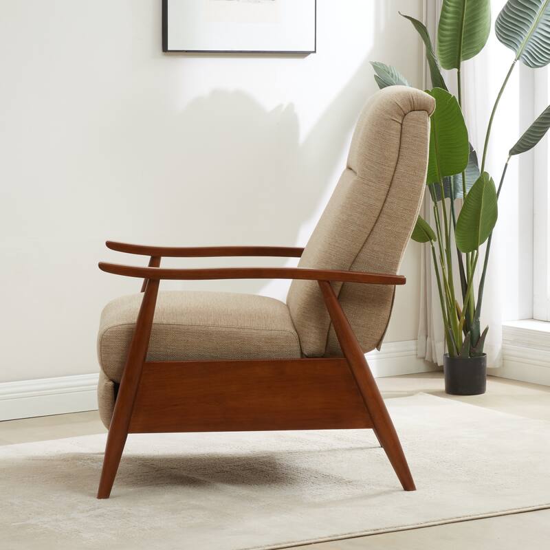 Taylor Wood Arm Push Back Recliner in Performance Fabric by Greyson Living