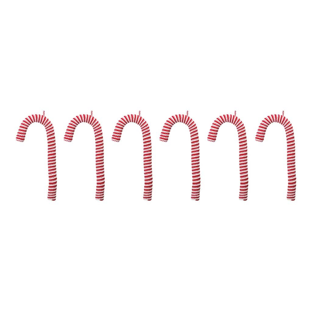 6ct Red and White Candy Cane Christmas Ornaments 20"
