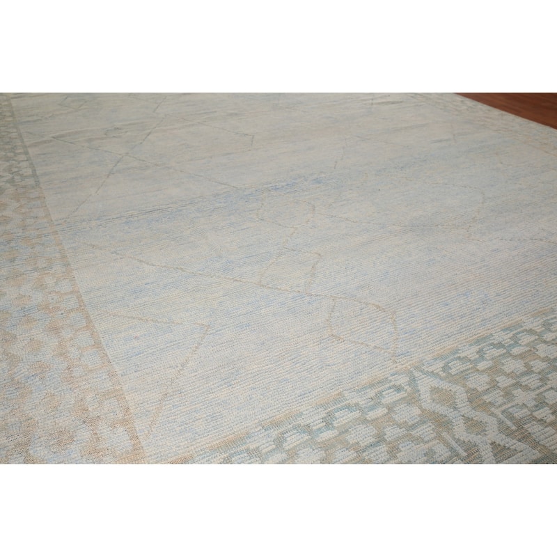 Moroccan Oriental Large Area Rug Handmade Wool Carpet - 12'2" x 16'1"