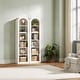 preview thumbnail 19 of 19, 6-Tier Wooden Tall Bookshelf, 74.8 Inches Rustic Arched Bookcase 2PCS - White