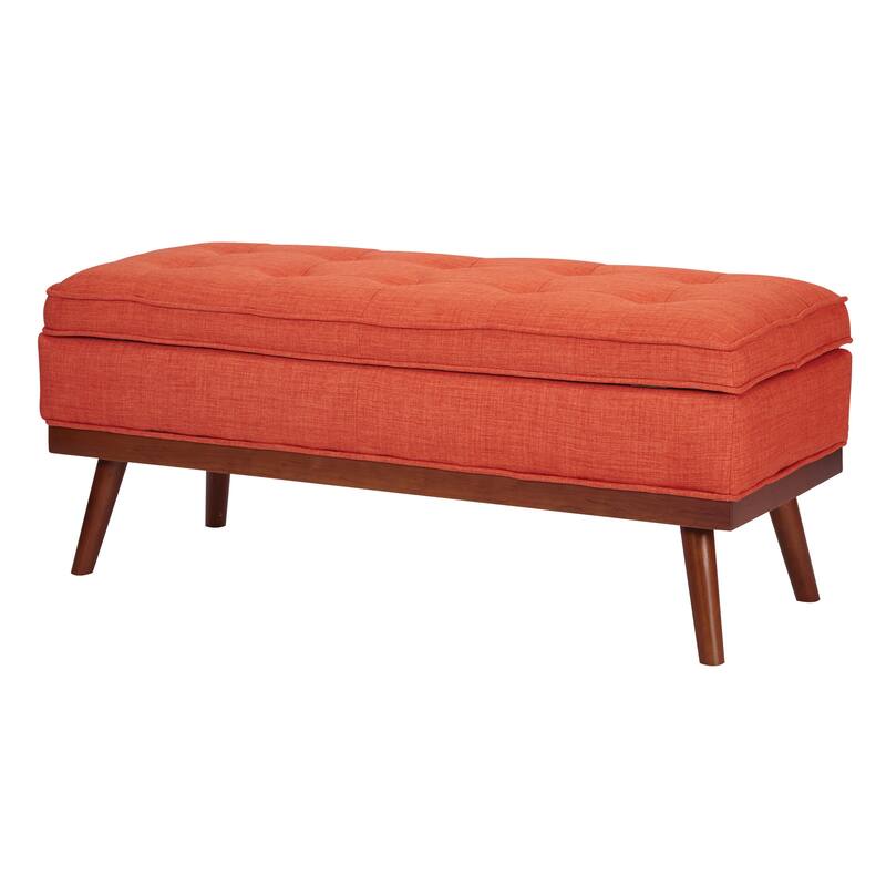 OS Home and Office Furniture Model Katheryn Storage Bench - Tangerine Fabric