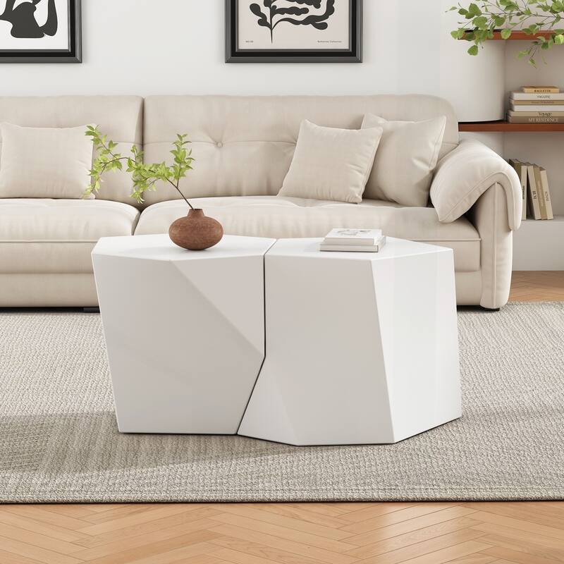 Versatile and Stylish MGO Coffee Table Set for Modern Homes - White