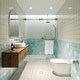 preview thumbnail 2 of 33, Polaris 60 in. x 78 in. Fully Frameless Glass Sliding Bypass Shower Doors with Square Hardware