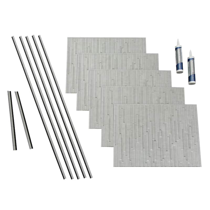 FASÄDE Skyline Decorative Vinyl Backsplash Panel - 15Sq ft Kit - Cashmere