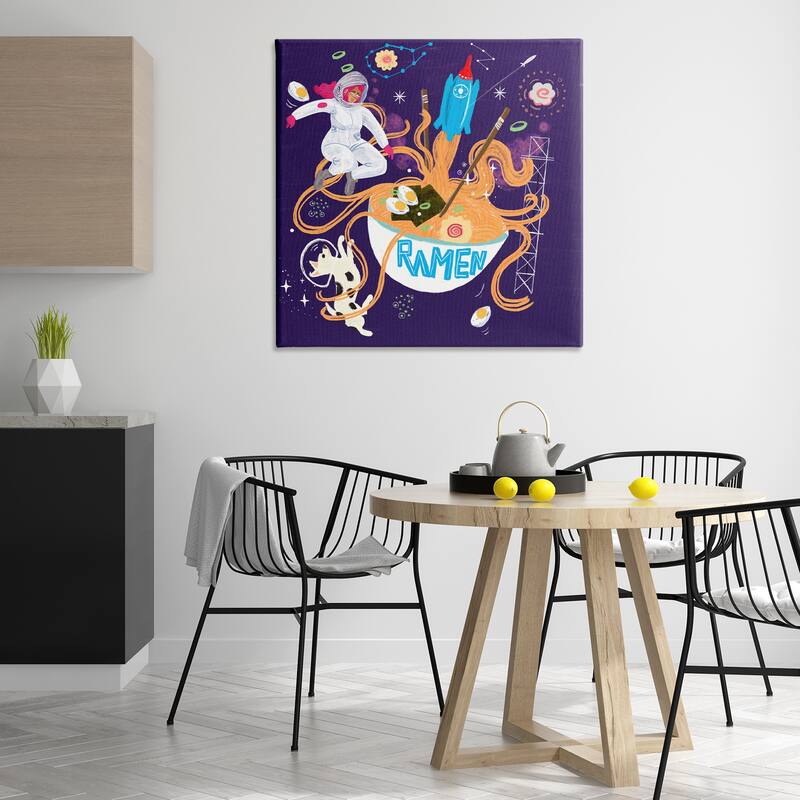 Stupell Whimsical Ramen in Space Canvas Wall Art Design By Juliet Rose Philips