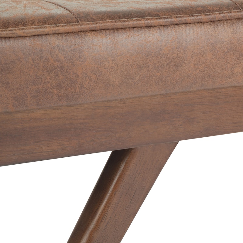 WYNDENHALL Keenan 48 inch Wide Mid Century Modern Rectangle Ottoman Bench