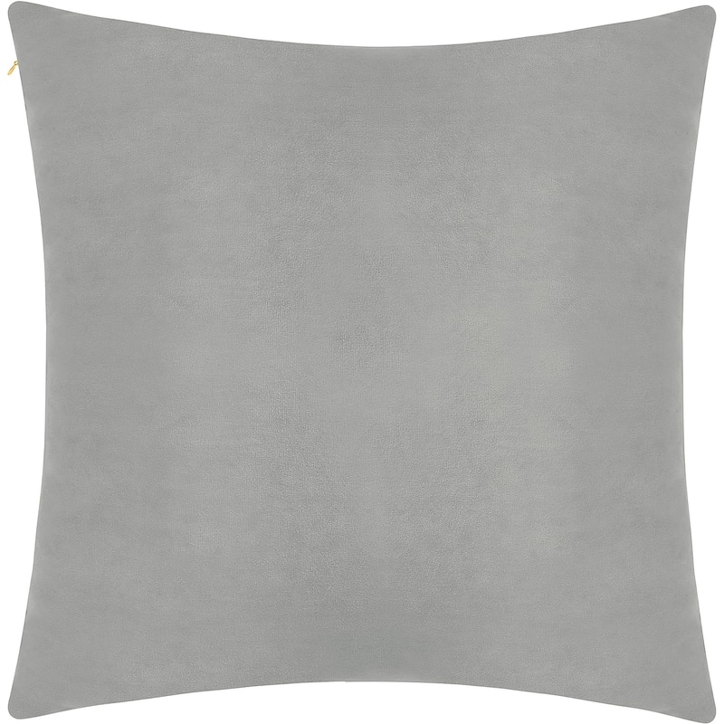 Delara Pack of 1 Velvet Decorative Throw Pillow Cover 20x20 Inches, Cushion Cover, Soft and Breathable Fabric, Hidden Zipper - Cover Only - Goose Grey