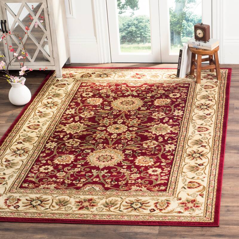 SAFAVIEH Lyndhurst Ambrogina Traditional Area Rug - 5'3" x 5'3" Square - Red/Ivory