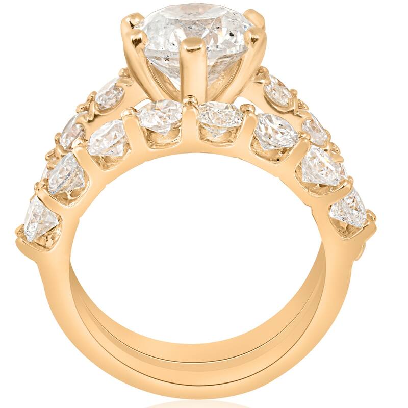 6 cttw Diamond Engagement Matching Wedding Ring Yellow Gold