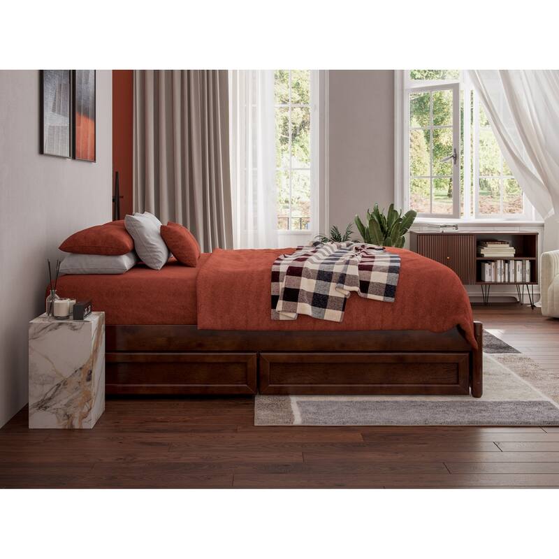 Barcelona Panel Platform Bed with Storage Drawers