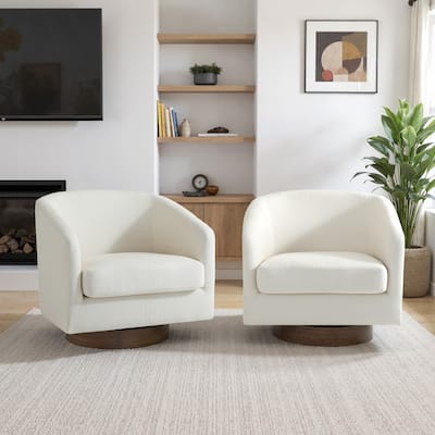 31.1'' W Barrel Swivel Accent Chair (Set of 2)
