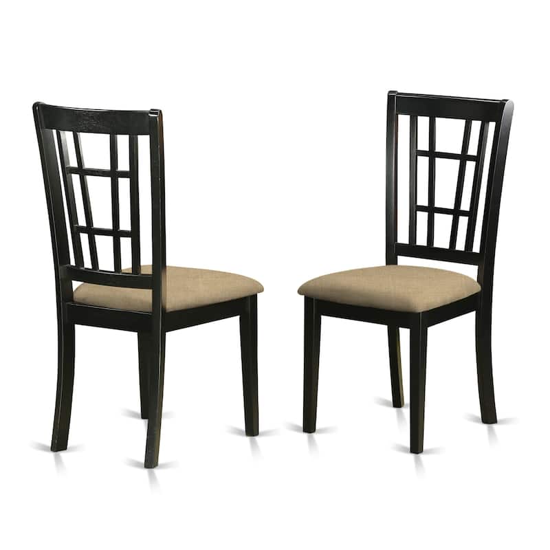Retro Dining Set 3 Piece - Round Table & 2 Linen Chairs - 42 Inch Kitchen Table
