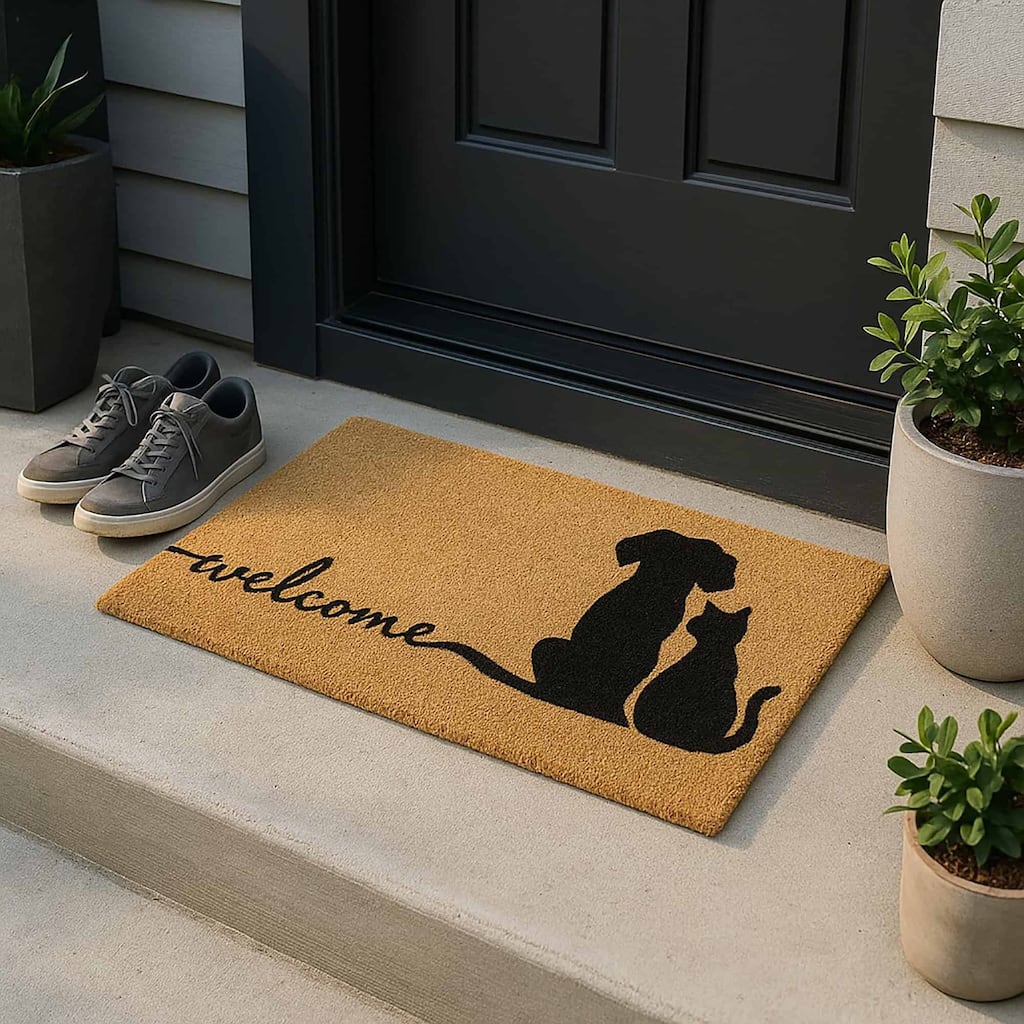Charming Dog & Cat Welcome Mat
