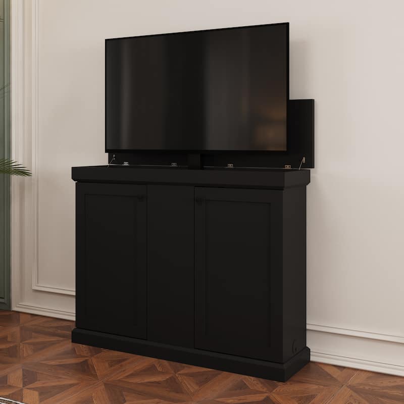 Motorized TV Lift Cabinet for TVs up to 50 Inch, Pop Up TV Lift Console with Remote Control, Hidden TV Cabinet Stand