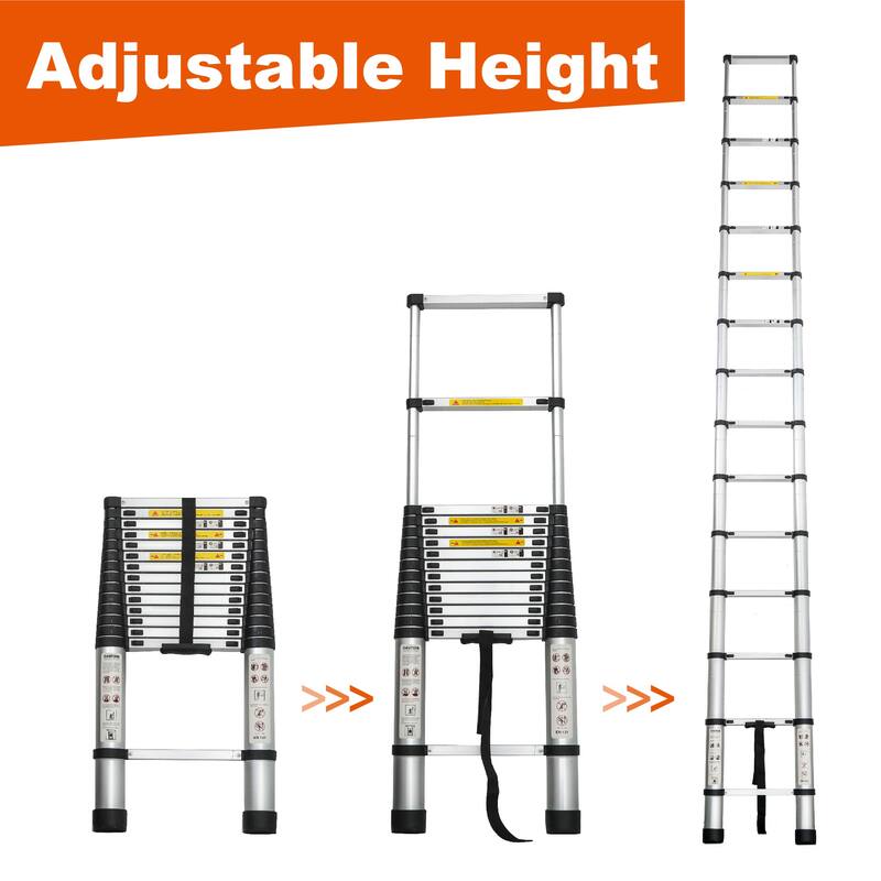 14.5FT Portable Multi-Purpose Aluminum Telescopic Extension Ladder