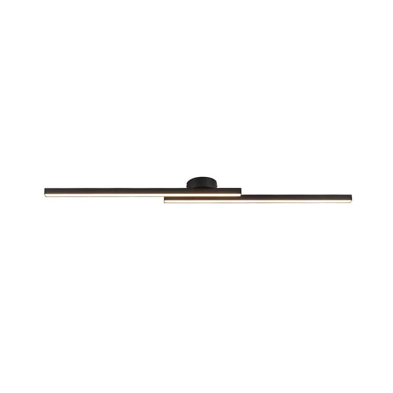 Contemporary 2-Light Black Linear Dimmable LED Vanity Wall Lamp