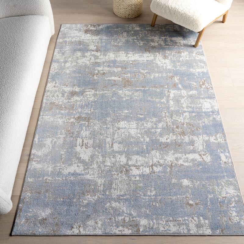 Nuloom Aaliyah SpinClean Casual Abstract Machine Washable Area Rug - 7'10" x 10' - Blue - Rectangle