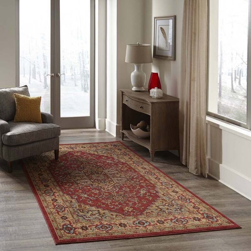 ECARPETGALLERY Machine Woven Elara Red Area Rug - 9'3 x 12'6