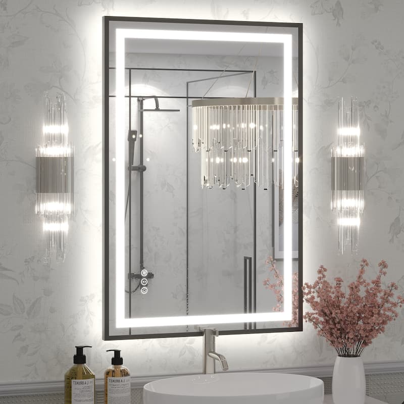 KIOTEE 24V Ultra-Bright LED Bathroom Mirror, Anti-Fog, Tempered Glass