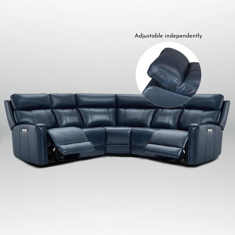 104" W 3-Color Genuine Leather Power Reclining sectional sofa With Zero Gravity, USB&USB-C Ports, 2 Stationary Armlesschairs