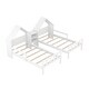 preview thumbnail 4 of 10, Double Twin Platform Bed with Nightstand, House Headboard