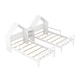 preview thumbnail 4 of 10, Double Twin Size Platform Bed with House-shaped Headboard and Built-in Nightstand