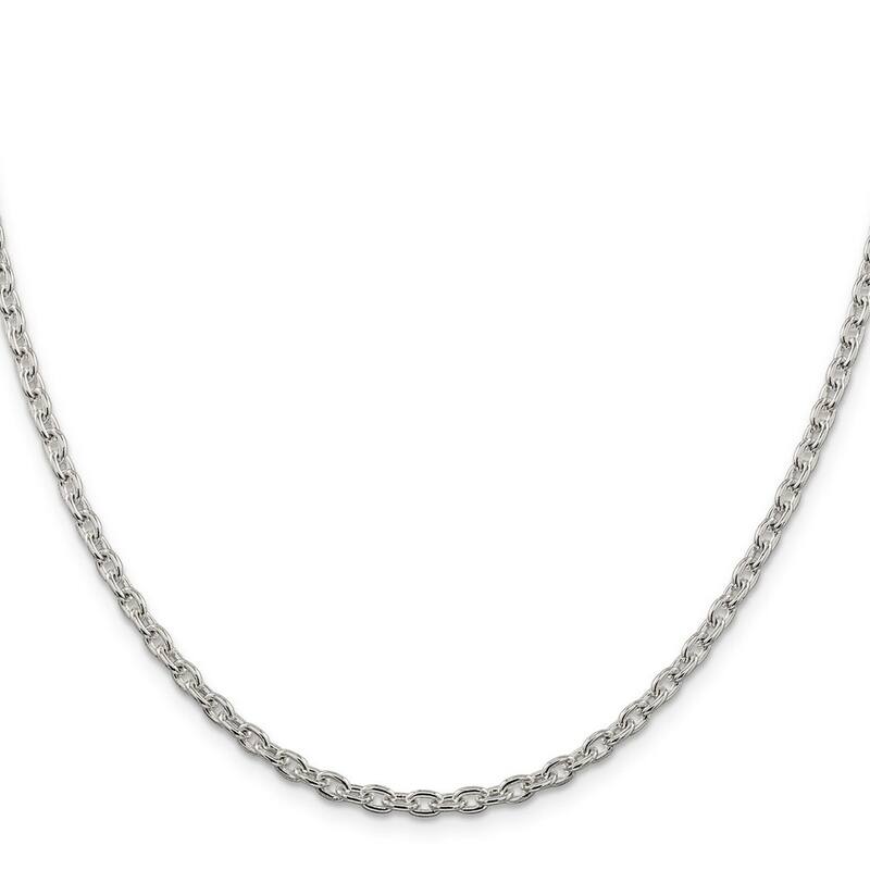 Curata 925 Sterling Silver 3.5mm Cable Chain Necklace Options: 16 18 20 22 24 30