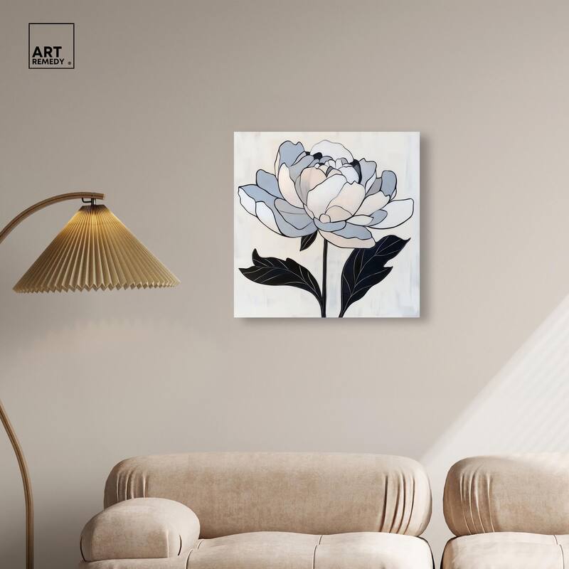 Gray Scale Flower I Canvas by Art Remedy, Gallery Wrapped