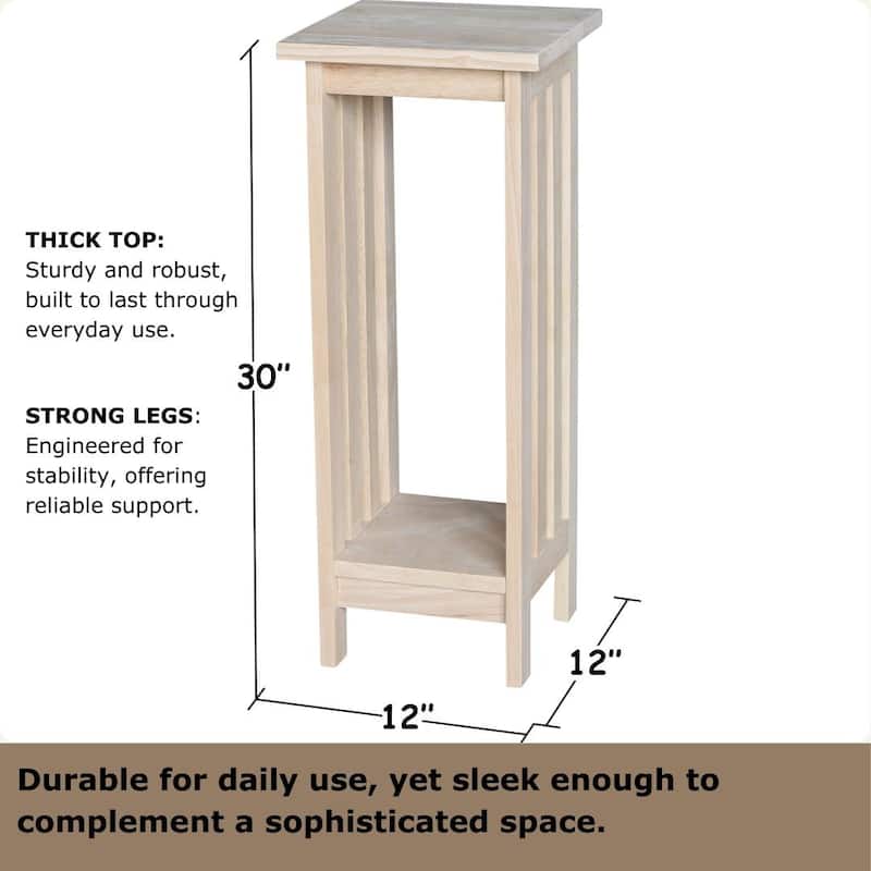 The Gray Barn Secret Valley Unfinished Solid Wood Mission Plant Stand