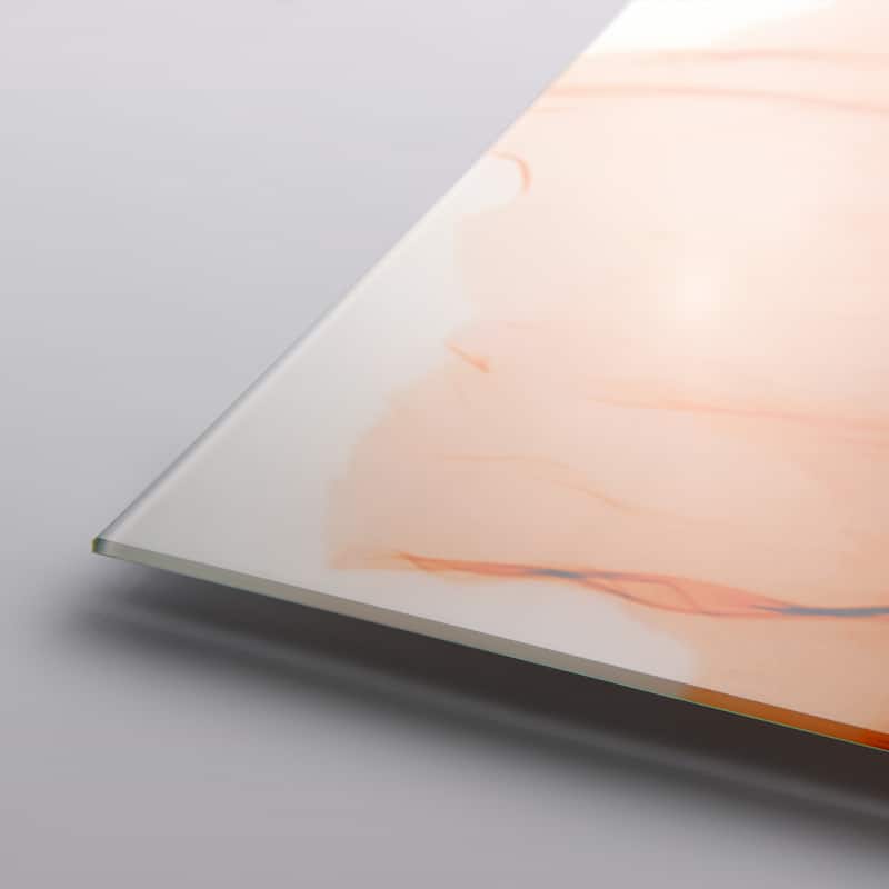 "Poppy Orange" Frameless Free Floating Tempered Glass Panel Graphic Wall Art